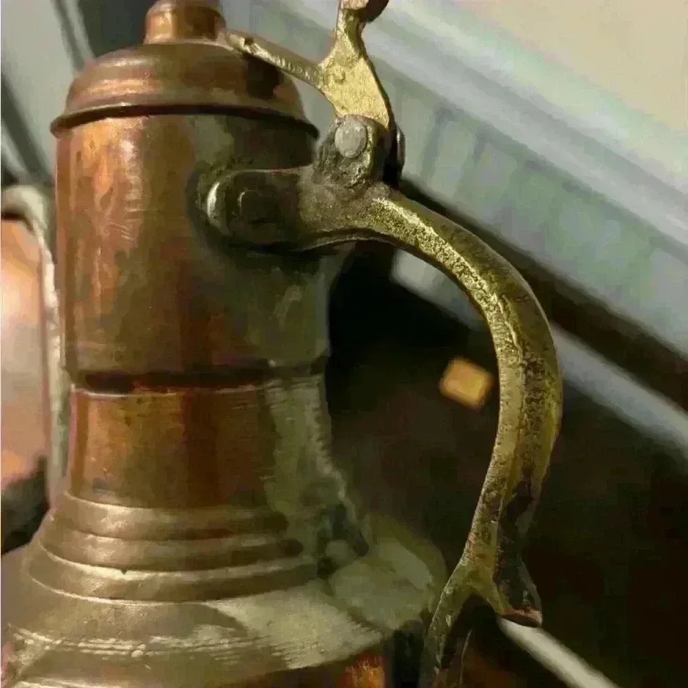 Persian brass copper tea or water Lidded kettle antique authentic